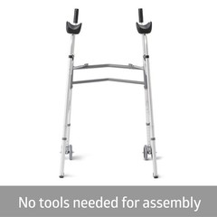 Medline Upright Walker with 5” Dual Wheels, Forearm Armrests 300 lb capacity