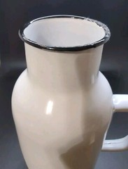 Vintage Porcelain Enamel Ware White & Black Hospital Urinal US Enameled Ware
