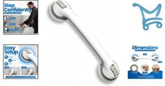 Suction Cup Grab Bar Plastic 16 Inch for Bathtub Shower Safety Handle
