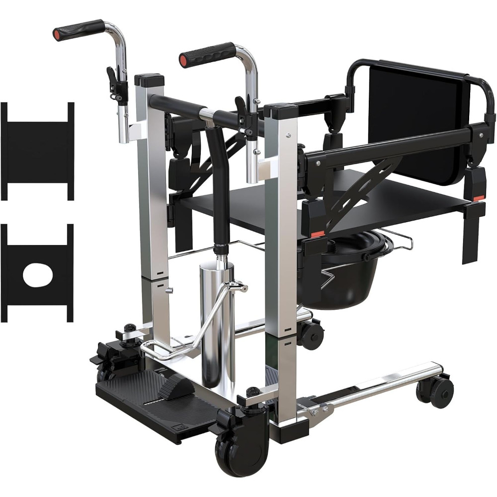 Ultra Light Folding Wheelchair for Seniors 16in Wide, Flip Armrests & Footrests