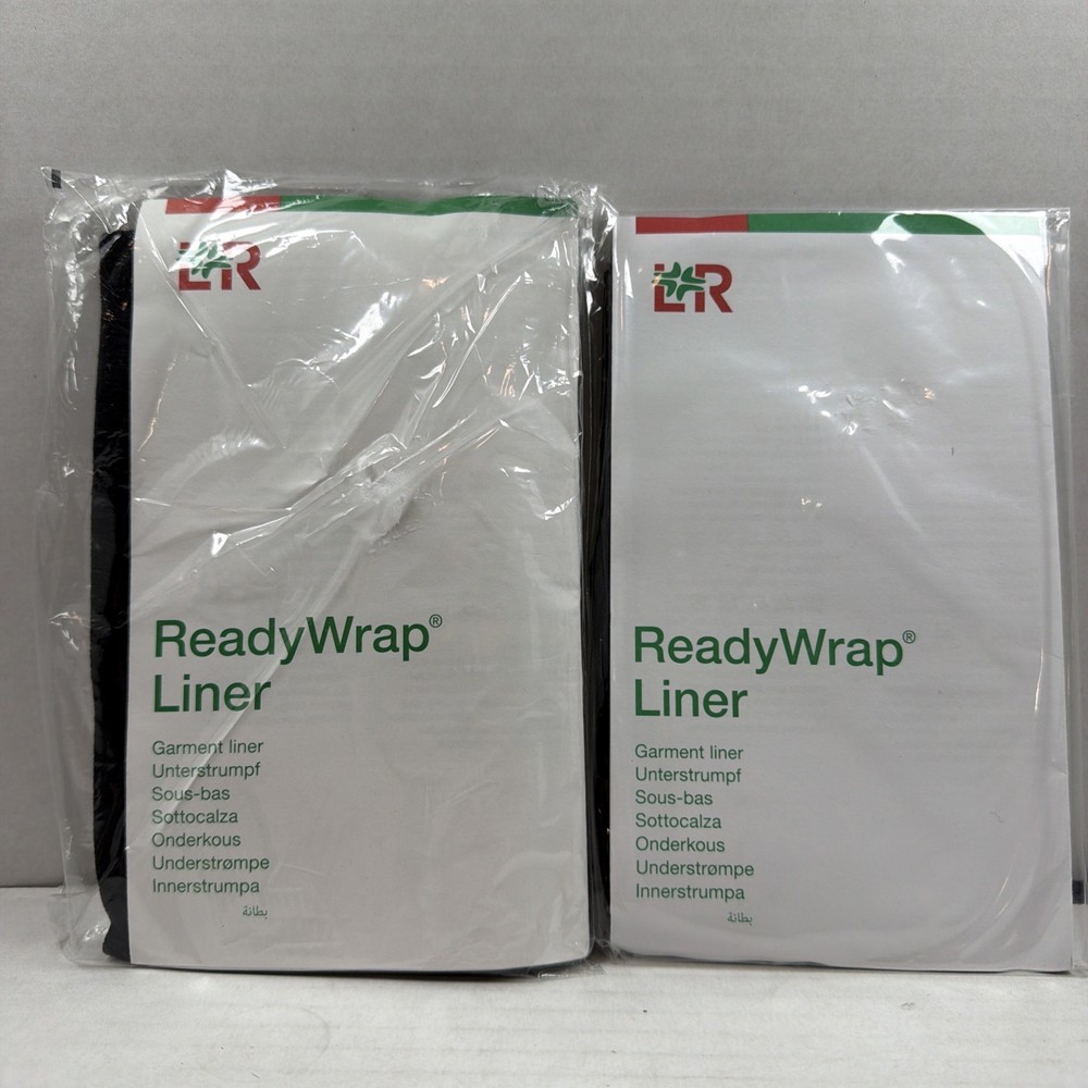 2 Pair LR ReadyWrap Liner Below Knee Black Size S M L Small Medium Large New