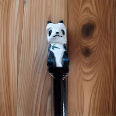 Decorative Panda Bear Walking Cane Hand Painted Bamboo Motif Brown Collector Stk