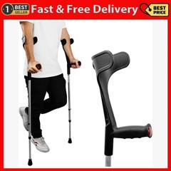 Pepe – Forearm Crutches for Adults (x2 Units, Open Cuff), Adult Crutches Adju…