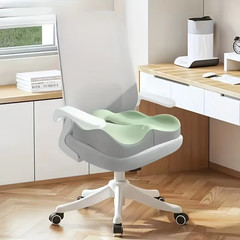 Memory Foam Seat Cushion – Ergonomic Support, Washable Polyester, Light Green/Gr