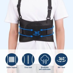 Heavy Duty Weight Lift Lumbar Lower Back Waist Support Belt Brace Suspender Work