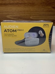 Audien Hearing Aids – Atom Pro 2 – Rechargeable- NEW FACTORY SEALED