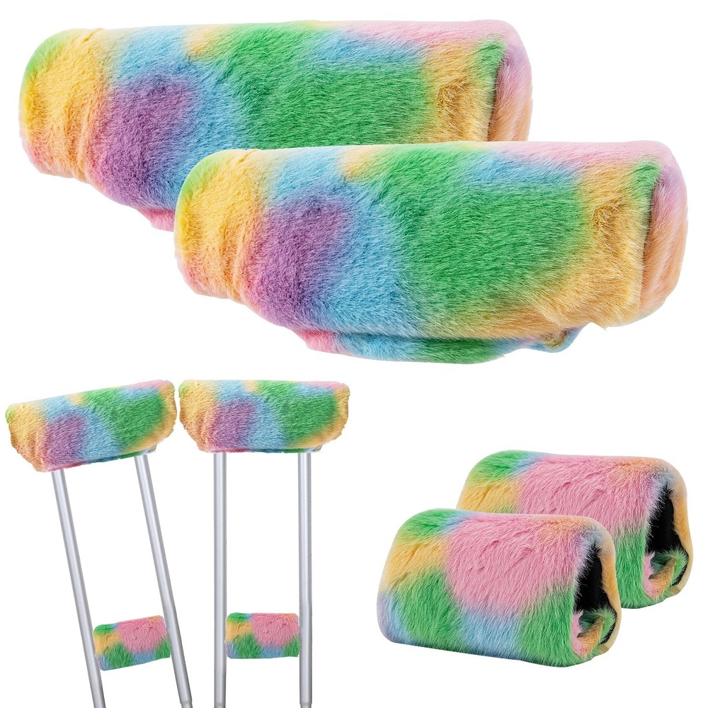4-Pack Premium Fluffy Crutches Padding, Ultra-Soft Breathable Multicolor
