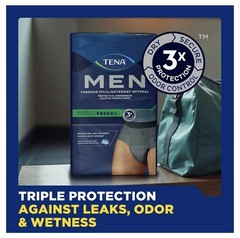 64 Count Tena S/M Maximum Plus Coverage Mens Incontinence Underwear Bladder