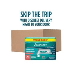 Assurance Unisex Premium Quilted Underpad, Maximum Absorbency, XL (30 Count)