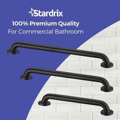 Grab Bar Bundle for ADA Compliance, Matte Black Stainless Steel Grab Bar Set …