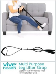 Vive Leg Lifter Strecher Strap Black, Physical Therapy, Strength Training