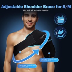 Comfytemp Shoulder Ice Pack Wrap Brace Compression Sleeve S/M, Black