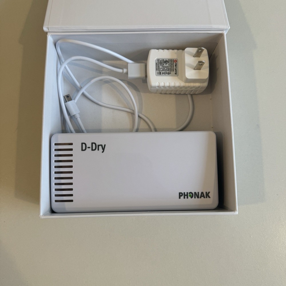 Phonak D-Dry Hearing Aid Sanitizer Dryer Dehumidifier w/ Power Adapter Tested