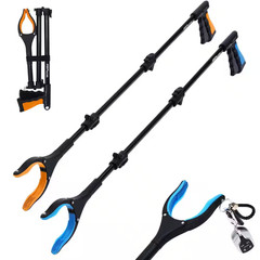 38 In. Extra Long Foldable Grabber Reacher Tool 2 Pack Heavy Duty Pickup Tool wi