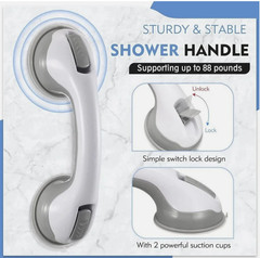 2 Pack Shower Grab Bar 12″ Shower Suction Bar Handle Bathroom Safety Grip Handle