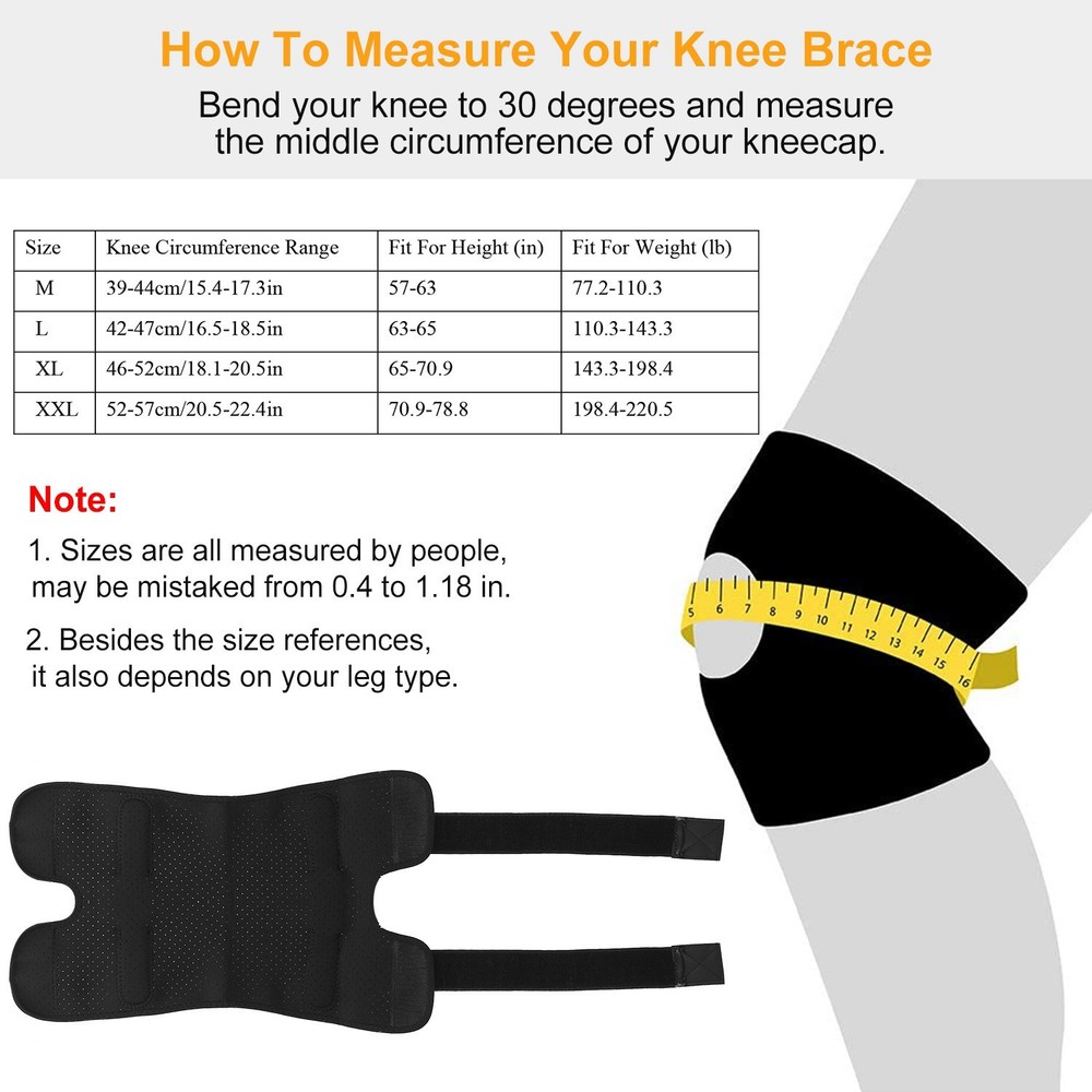 Adjustable Knee Brace Support Wrap Open Patella Compression Relief Neoprene