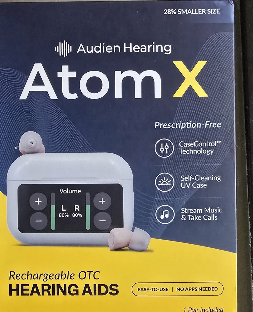 Audien Hearing ATOM X -Rechargeable OTC Hearing Aids