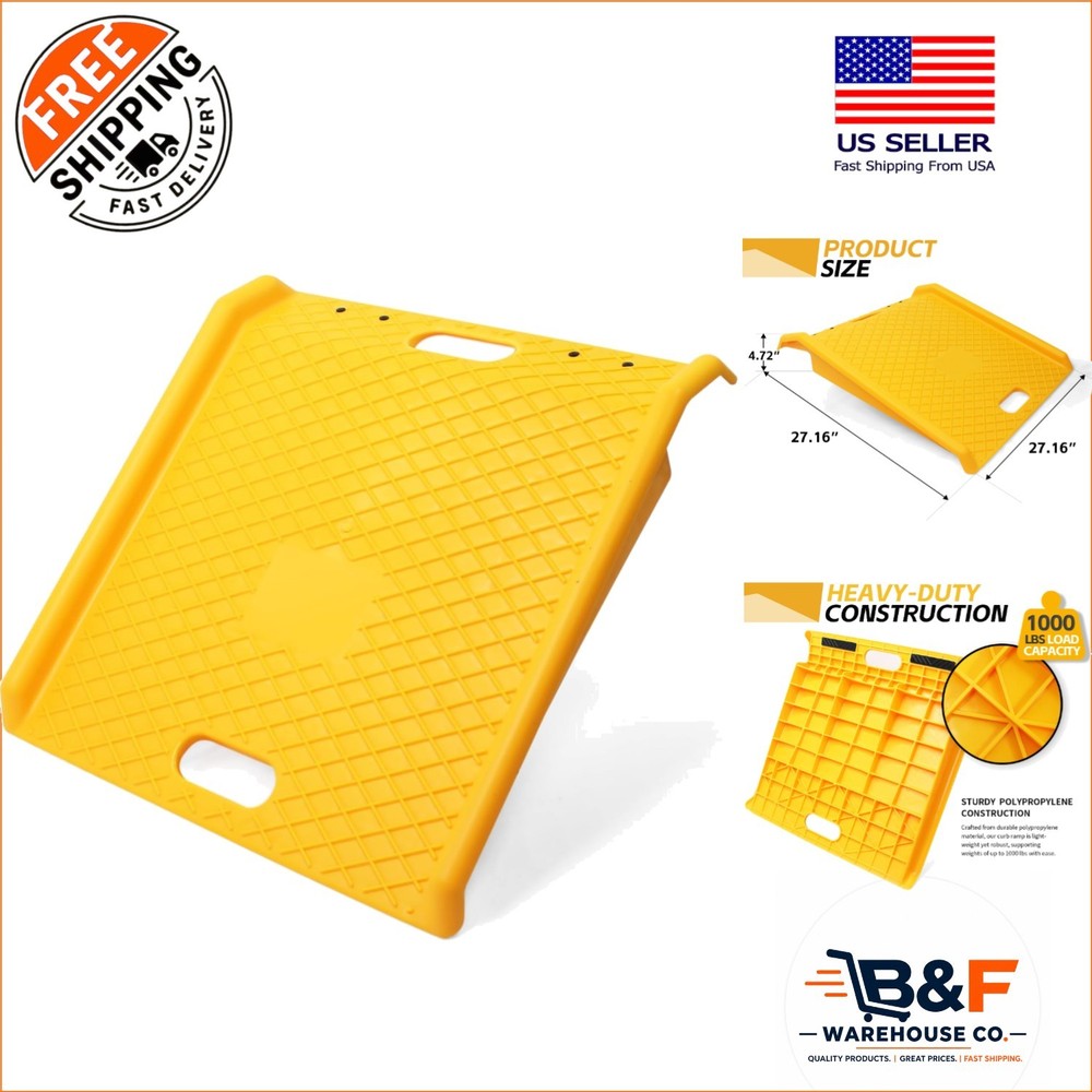 Portable Polypropylene Curb Ramp, 1000 lbs Capacity – Safe & Convenient Access