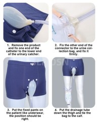 Male Wearable Incontinence Pants Urinal Leg Bag Silicone Urine Funnel Collector