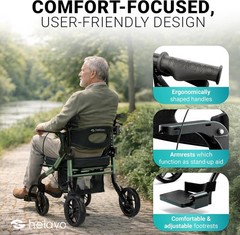 Sturdy Hybrid Walker Wheelchair Combo for All-Terrain Adventures – 300 lbs
