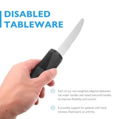 4 PCS Adaptive Weighted Utensils Hand Tremors Elderly Stainless Steel Set