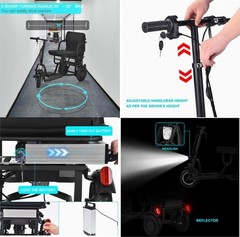 3Wheel Fold Mobility Scooter for Adults, Electromagnetic Braking, 25 Miles Range