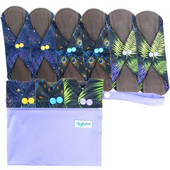 Leekalos Bamboo Menstrual Cloth Pads – Reusable Small (Pack of 6), Mystery