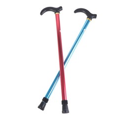 Aluminum Alloy Adjustable Walking Stick 75-90cm Anti-Skid Hiking Cane Height