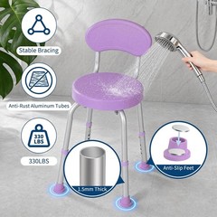 Shower Chair Stool Seat 360° Swivel Elderly Disabled Adjustable 150kg Capacity