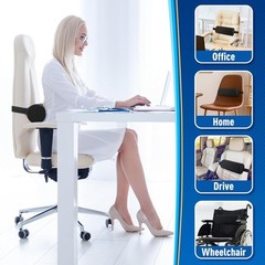Cylindrical Memory Foam Lumbar Roll Pillow – Washable Back Support Cushion