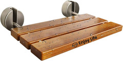 20 Inchs Teak Folding Shower Seat Wall Mounted, Folding Shower Seat with 400 Lb.