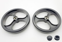 Heavy Duty 8″ Rear Wheel Assembly for Rollator Walker, Solid 3 Rib Caster, Unive