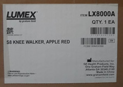 Knee Walker Apple Red 300 lb (136 kg) maximum weight capacity