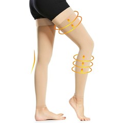 Ailaka Medical Compression Stockings for Women Men, Medium (1 Pair), Beige