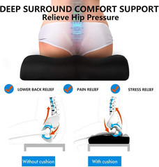 Extra Thick Large Seat Cushion -19 X 17.5 X 4 Inch Gel Memory Foam Cushion with