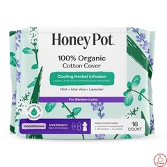 100% Organic Cotton Cover Cooling Herbal Infusion Incontinence Overnight – 16 ct