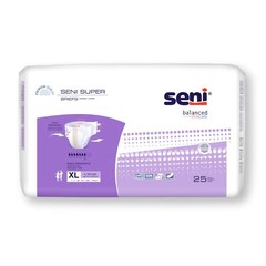 Seni Super Incontinence Brief XL Breathable S-XL25-BS1 Heavy 25 Ct