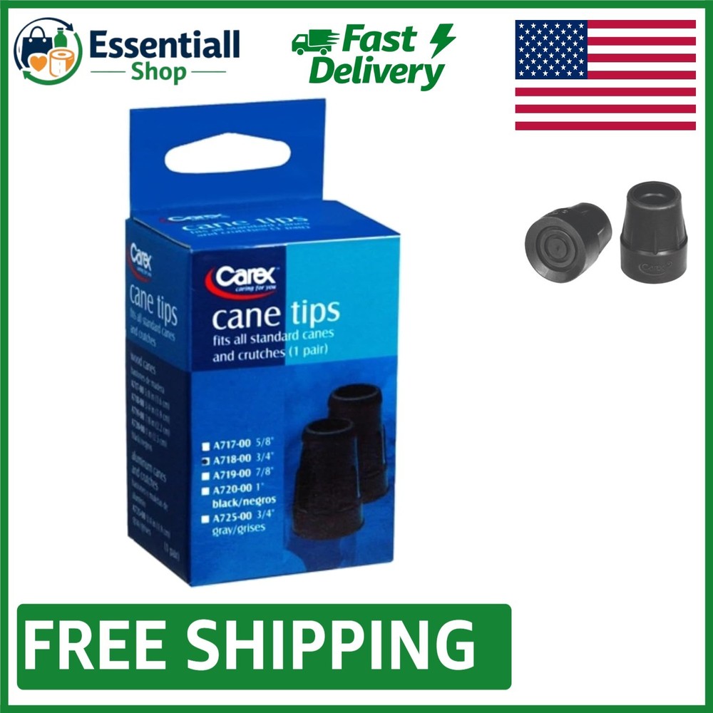 Black 3/4″ Cane Tip – Metal Reinforced for Stability & Safety Assurance