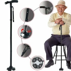 Extendable 5-Levels Adjustable Height LED Walking Cane Retractable Walking Stick