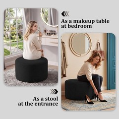 Bshomgi Round Coffee Table Ottoman For Corduroy Cloud Sectional Couches In A