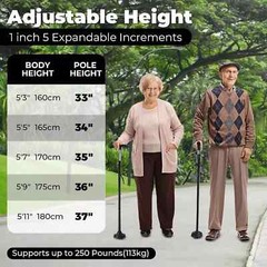 New Folding Walking Cane with LED Light, Adjustable Walking Stick with Carryin.
