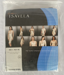 Isavela BB11 Compression Bodysuit with Bra, Medium Sleeves and Above Knee Length