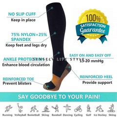Pantorrilla Ancha Medias De Compresion Para Mujeres Hombres Graduada 3/6 Pares