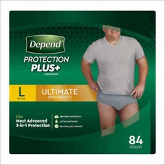Depend Protection Plus Ultimate Underwear for Men M 88 Count