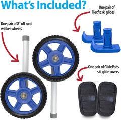 Top Glides 8″ Off-Road Walker Wheel Kits with Flexfit Universal Ski Glides (B…