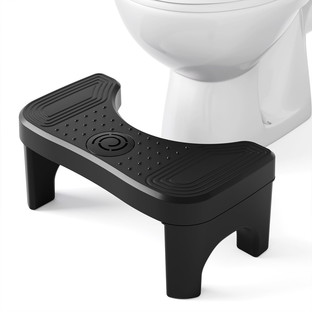 Recximi Black Toilet Stool Poop Squat Adult, Foot 1 Pack,