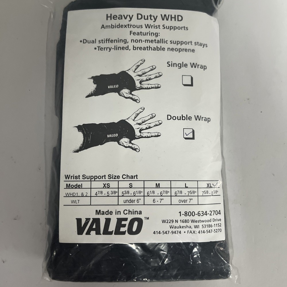 Valeo Ambidextrous Wrist Support Brace – – XLarge extra large