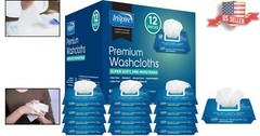 600-Count Adult Washcloths with Aloe Vera & Vitamin E – pH Balanced Cleansing