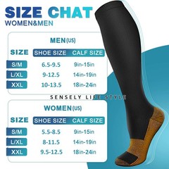 3 Pairs Plus Size Compression Socks Wide Calf 15-20mmHg Graduated Compression