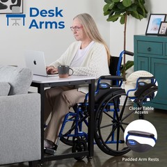 Invacare Folding Wheelchair with 20″ Seat, Removable Arms, Footrests – Blue